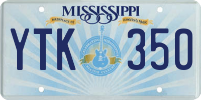 MS license plate YTK350