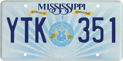 MS license plate YTK351
