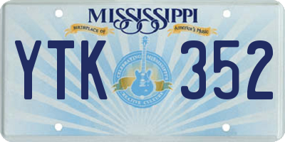 MS license plate YTK352