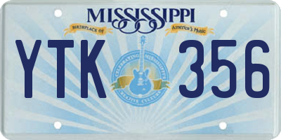 MS license plate YTK356