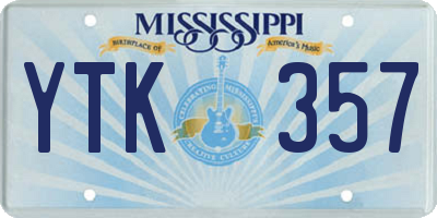 MS license plate YTK357
