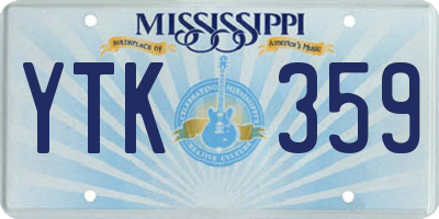 MS license plate YTK359