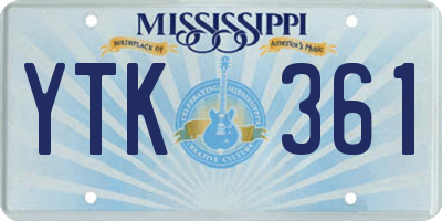 MS license plate YTK361