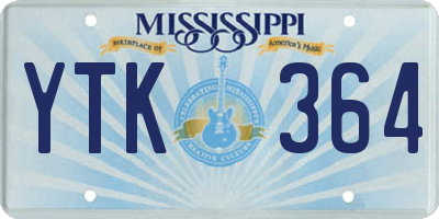 MS license plate YTK364