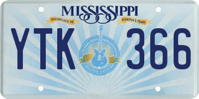 MS license plate YTK366