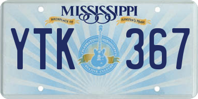 MS license plate YTK367