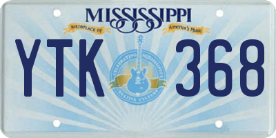 MS license plate YTK368