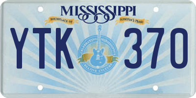 MS license plate YTK370