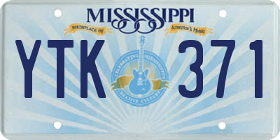 MS license plate YTK371