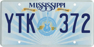 MS license plate YTK372