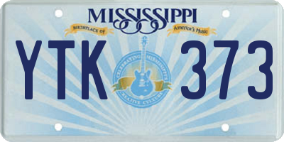 MS license plate YTK373