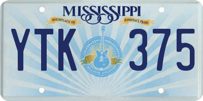 MS license plate YTK375