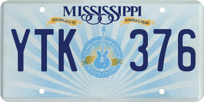 MS license plate YTK376
