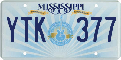 MS license plate YTK377