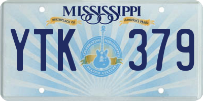 MS license plate YTK379