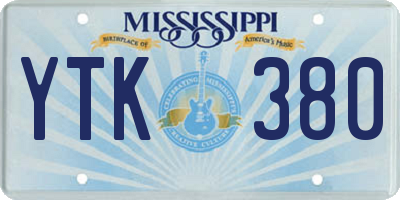 MS license plate YTK380