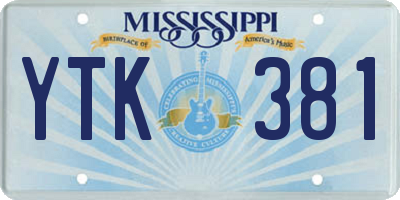 MS license plate YTK381