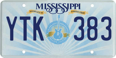 MS license plate YTK383