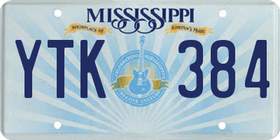 MS license plate YTK384