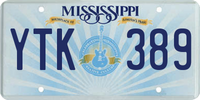 MS license plate YTK389
