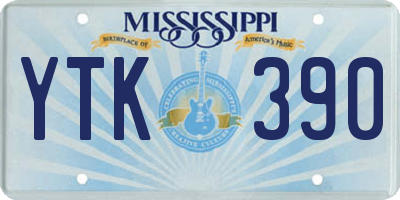 MS license plate YTK390