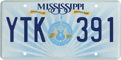 MS license plate YTK391
