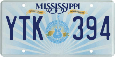 MS license plate YTK394