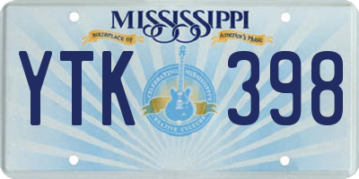 MS license plate YTK398