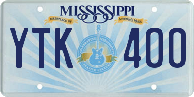 MS license plate YTK400