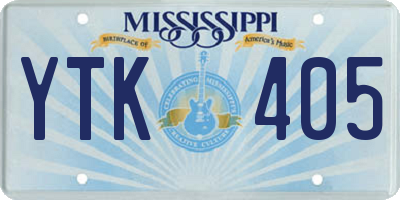 MS license plate YTK405