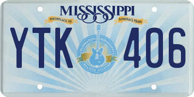 MS license plate YTK406