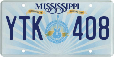 MS license plate YTK408