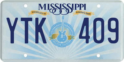 MS license plate YTK409