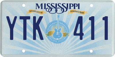 MS license plate YTK411