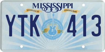 MS license plate YTK413