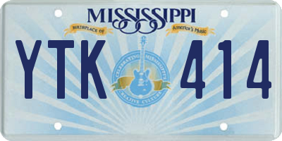 MS license plate YTK414