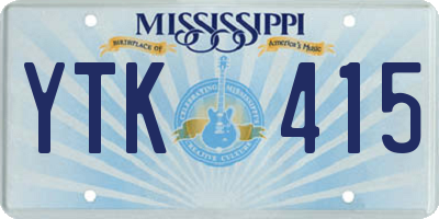 MS license plate YTK415