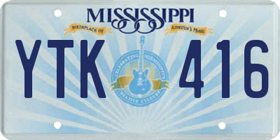 MS license plate YTK416