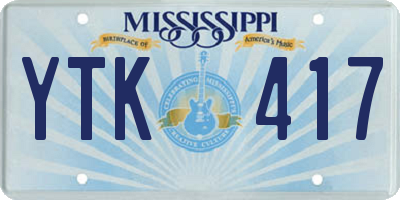 MS license plate YTK417