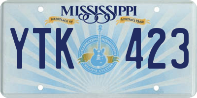 MS license plate YTK423
