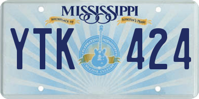 MS license plate YTK424