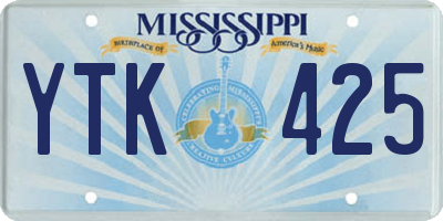 MS license plate YTK425
