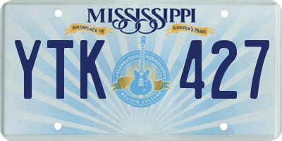 MS license plate YTK427