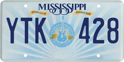 MS license plate YTK428