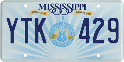 MS license plate YTK429