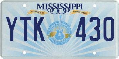 MS license plate YTK430