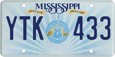 MS license plate YTK433