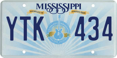 MS license plate YTK434