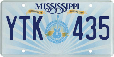 MS license plate YTK435