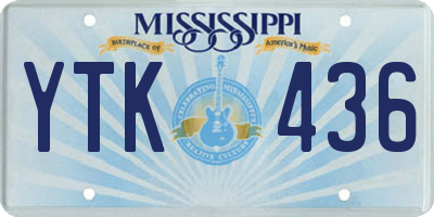 MS license plate YTK436